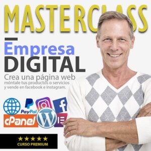 Anuncio de Masterclass de Marketing Digital el cual incluye los módulos de estudio