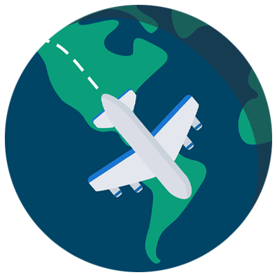 El mundo y un avión encima de él