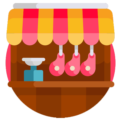 Logo de fachada de una carnicería