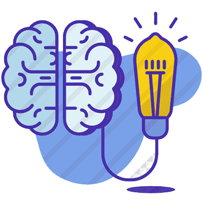 Cerebro conectado a un foco