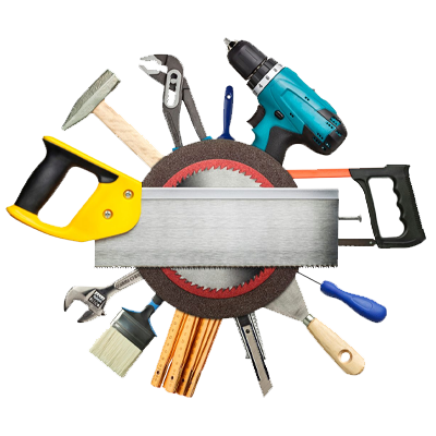 Herramientas para trabajo en madera pintura y construcción