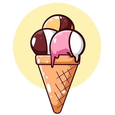 Helado de 3 bolas de chocolate y fresa