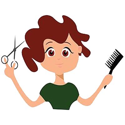 Mujer con unas tijeras y peine