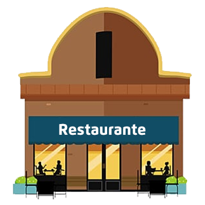 Fachada de restaurante marrón